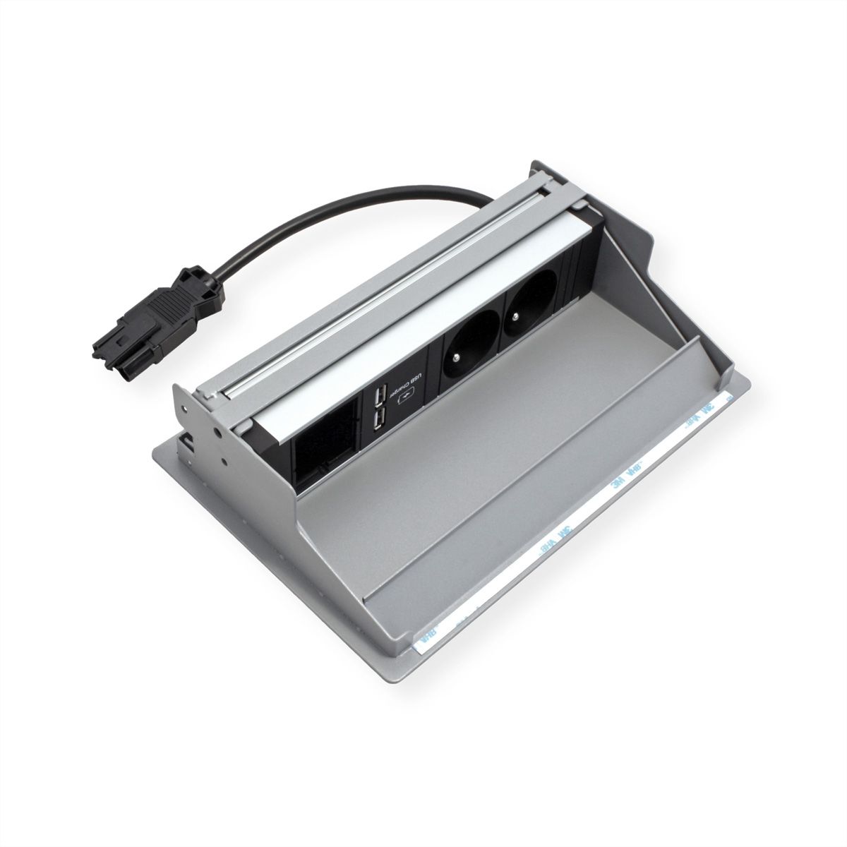BACHMANN CONEO SET 2xUTE 1xUSB 1xCM 0,2m GST18 aluminium blanc