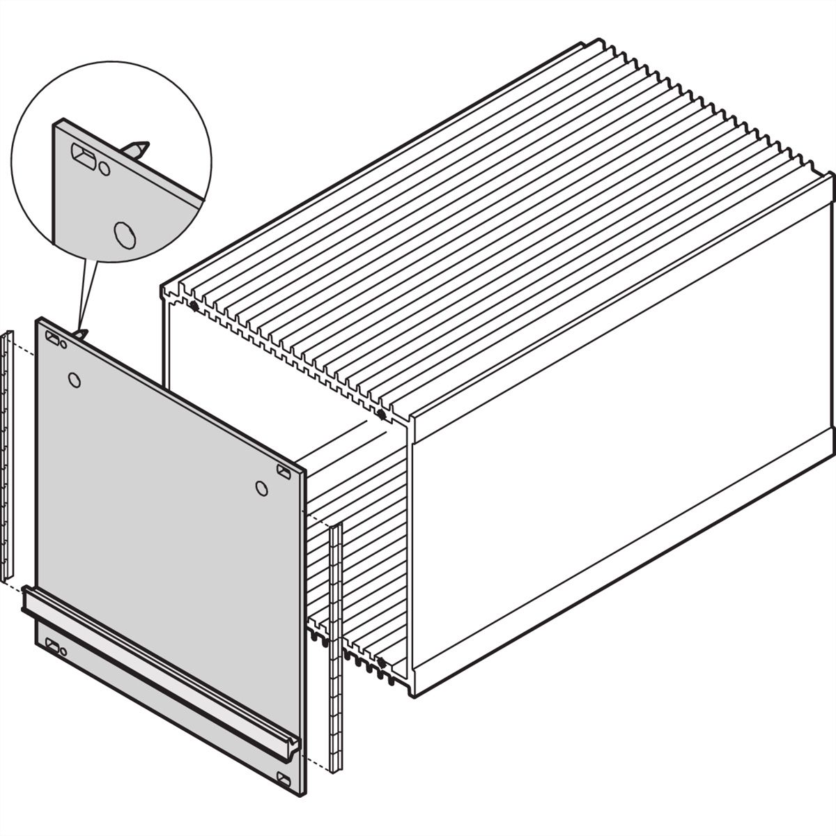 SCHROFF HF cadre type unité enfichable panneau avant, Refrofit blindage avec joint en acier, 3 U, 7 HP