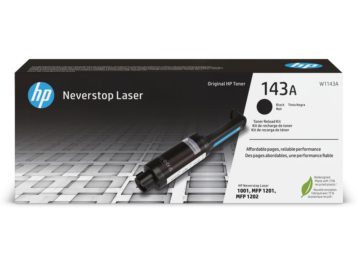 HP 143A Schwarz Original Neverstop Toner-Nachfüllkit