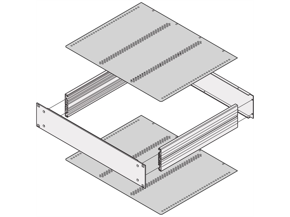 Plaque de recouvrement MultipacPRO SCHROFF pour tableaux européens, montage horizontal, 340 mm