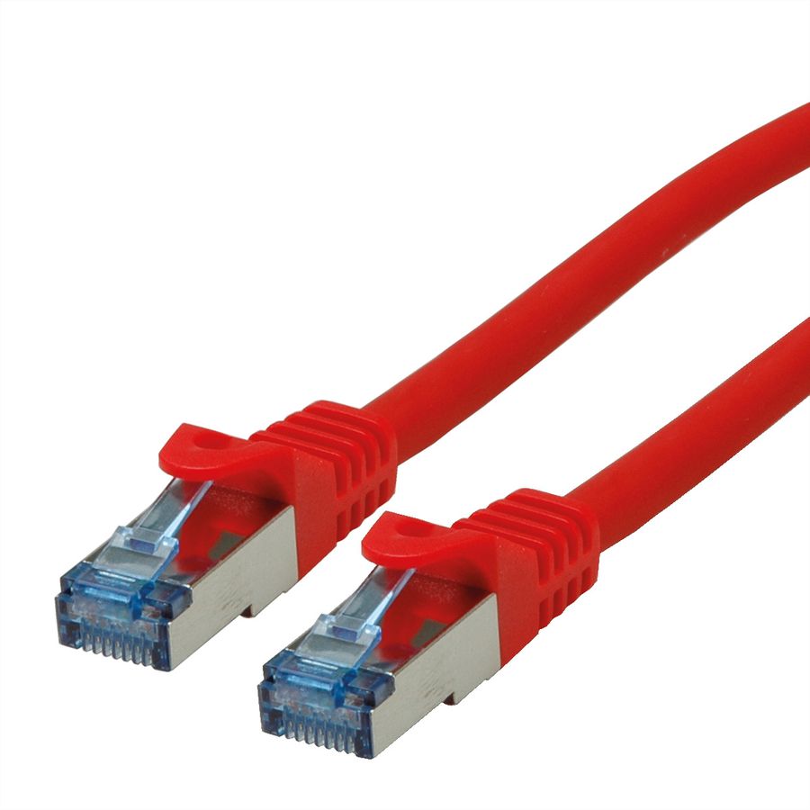Cordon ROLINE S/FTP(PiMF) Cat.6A / 10 Gigabit, LSOH, Component Level, rouge, 0,3 m