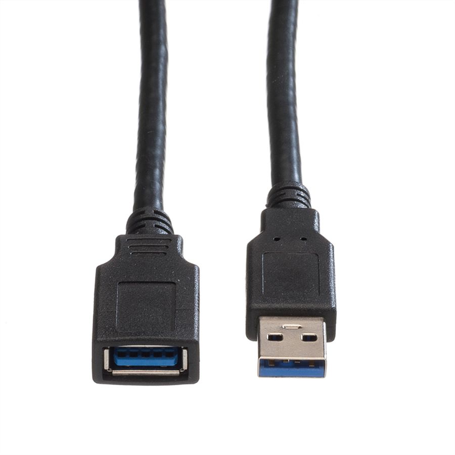 ROLINE USB 3.2 Gen 1 Verlängerungskabel, Typ A-A, ST/BU, schwarz, 1,8 m