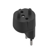 Adaptateur fixe D, prise de sécurité/CH, 2 pôles, T11, noir