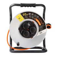 Enrouleur de câble métallique 3xT13, EPR-PUR H07BQ-F 3G1.5mm2,50m,IK09 , orange