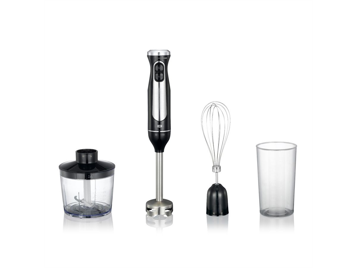Melissa Stabmixer 16210069, Stabmixer mit Schneebesen, Becher, 600W
