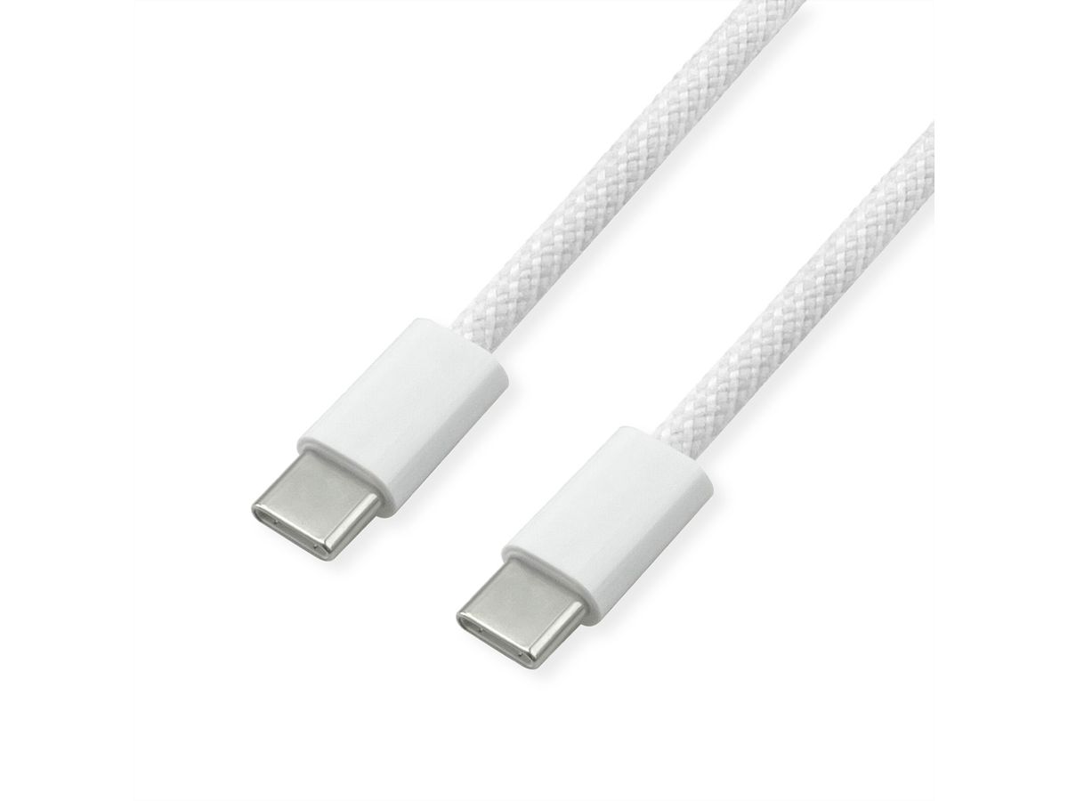 VALUE USB 2.0 Kabel, Typ C-C, ST/ST, 60W, weiß, 1 m