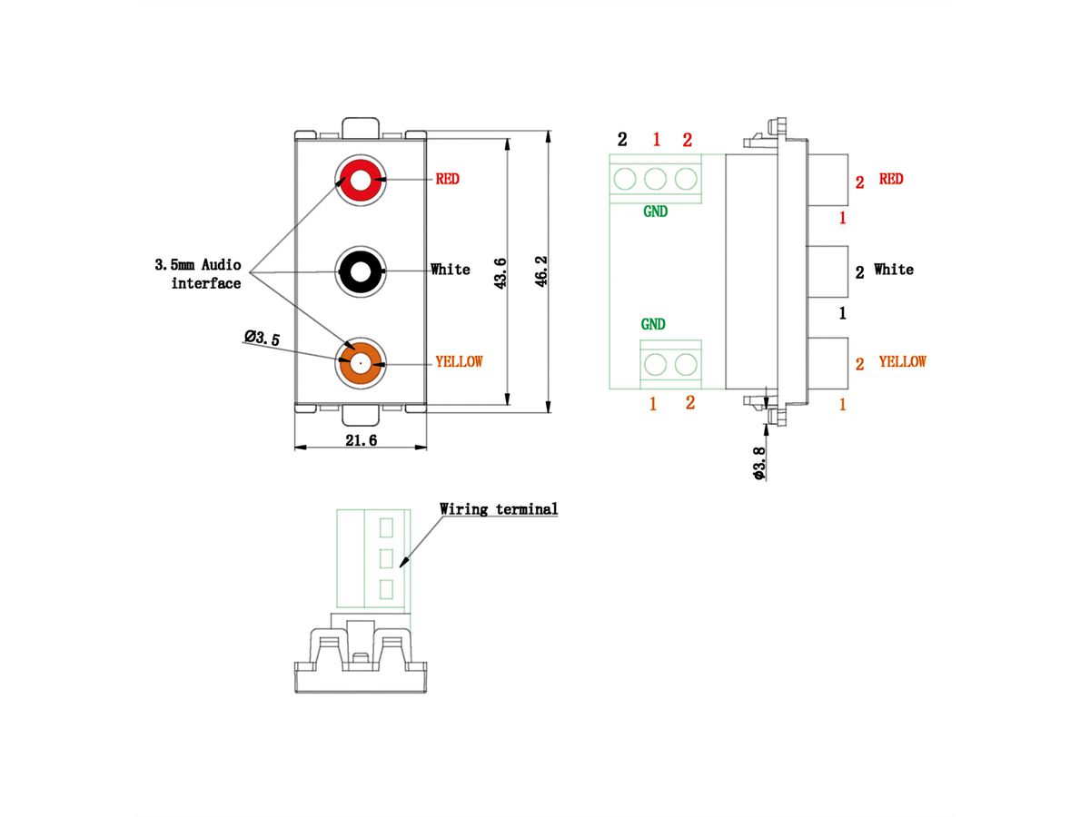 VALUE A/V-Anschluss-System, A/V-Modul (2xAudio, 1x Video)