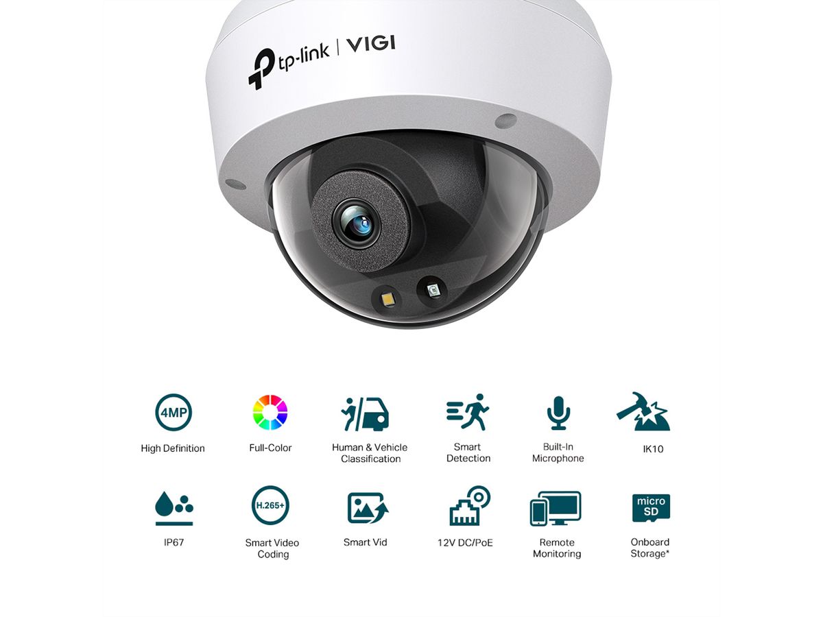 TP-Link VIGI C240(2.8mm) Dome-Kamera 4 MP, 95.7°, IR-LED 30m