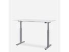 WRK21 Bureau Smart 140 x 80 cm, Hauteur réglable, Blanc uni / Gris