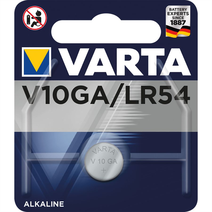 VARTA Pile bouton Alcaline LR54, V10GA, 1,5V, 50mAh
