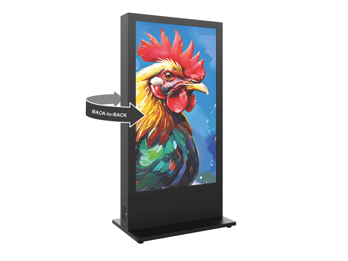 Hagor Indoorstele HP Kiosk 75" FS - B2B, Portrait, Back-to-Back,