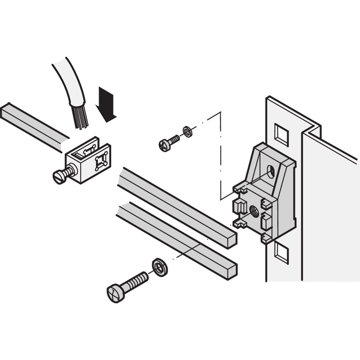 Borne de raccordement SCHROFF pour rail GND/Earthing, 16 mm²
