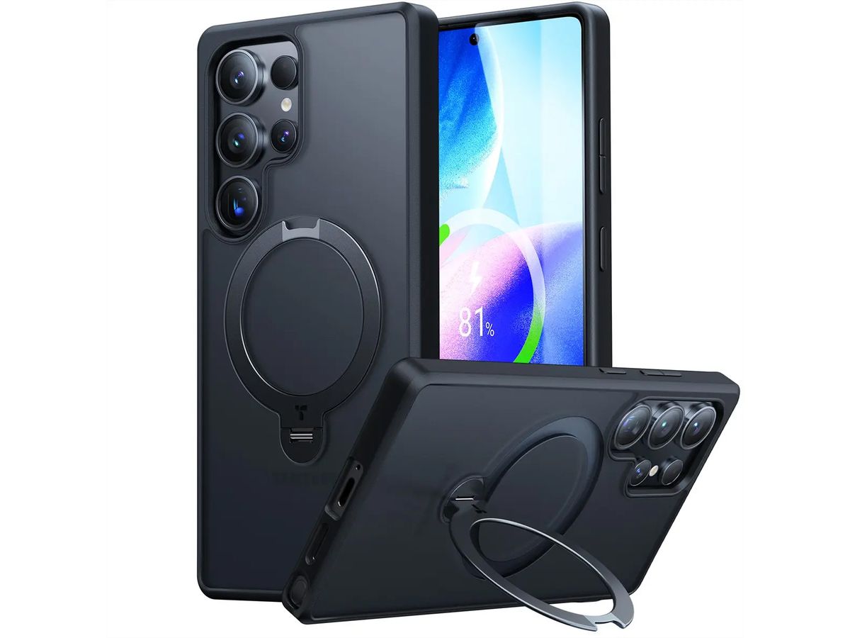 Torras Ostand 360° Schutzhülle, Galaxy S25 Ultra, MagSafe, schwarz