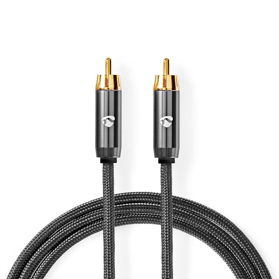 Nedis Subwoofer Kabel, 2x RCA, ST/ST, grau, 3 m