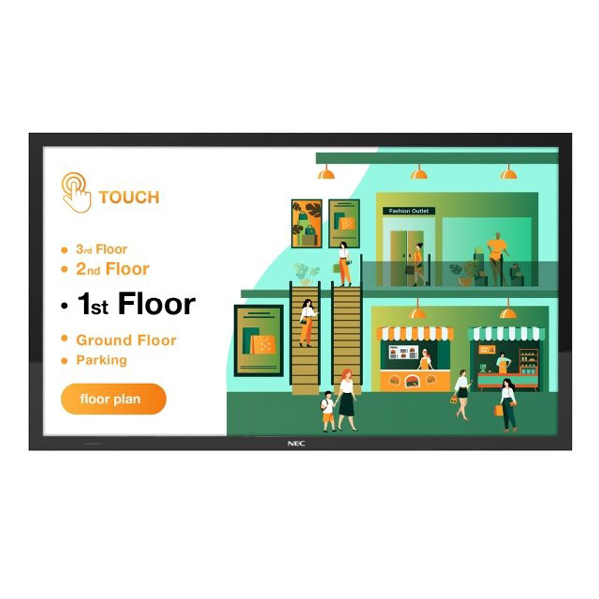 NEC Touch Display MultiSync M431 PCAP, 43", UHD, 24/7, 500cd/m²