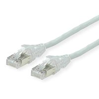 Cordon DÄTWYLER Cat.6A (Classe EA) S/FTP, CU 7702 flex LSOH, AMP v2, croisé, gris, 0,5 m