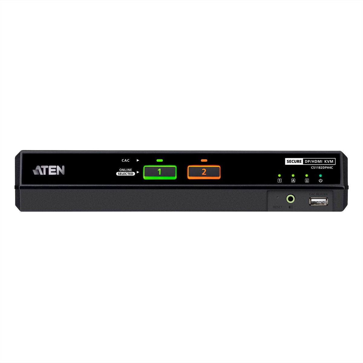 ATEN CS1182DPH4C 2-Port USB 5K DP/HDMI, Single Display Universal Secure KVM Switch mit CAC