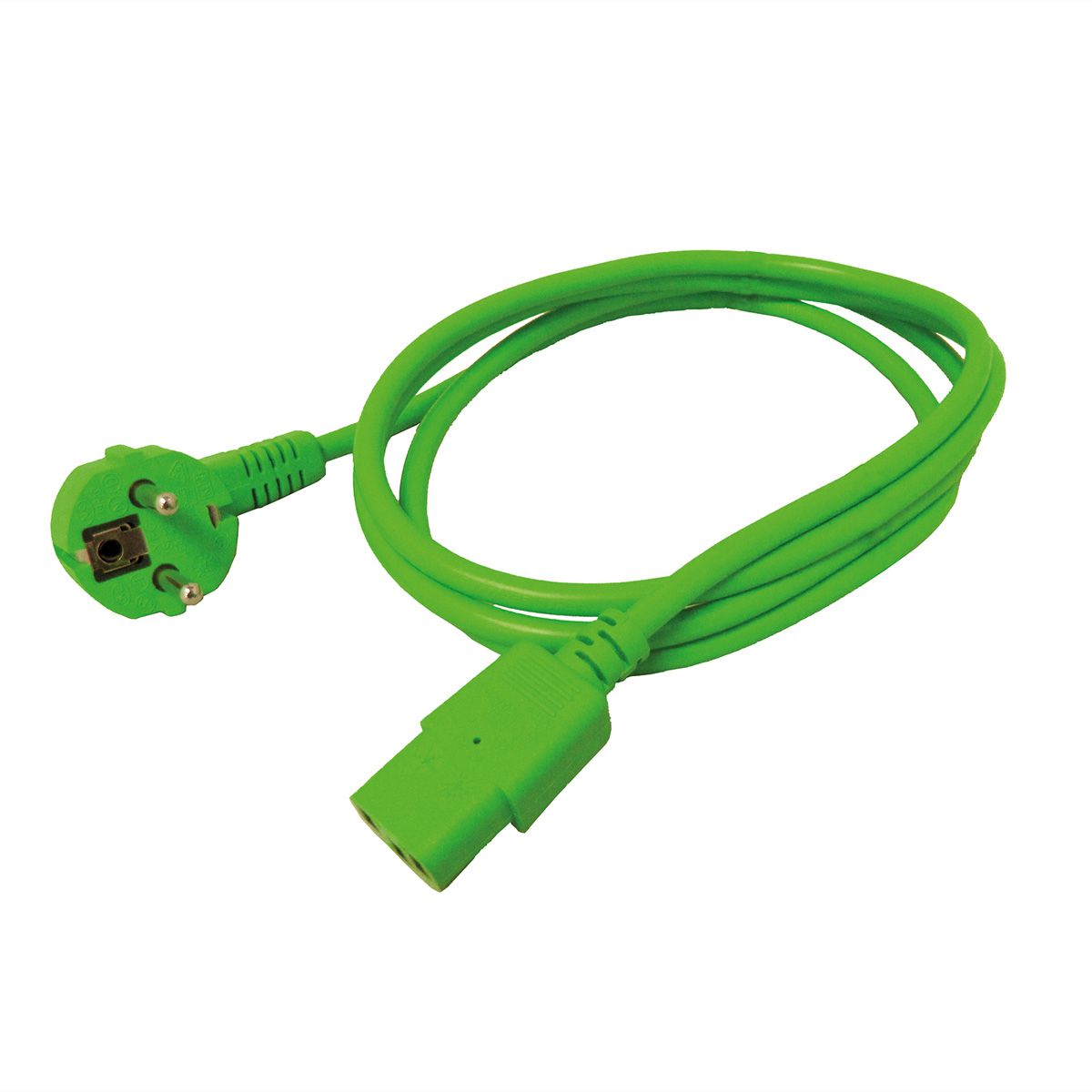 ROLINE Câble d'alimentation IEC droit, vert, 1,8 m