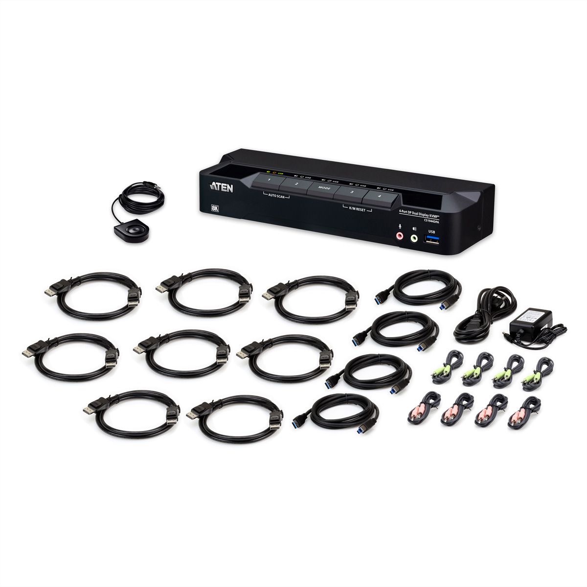 ATEN CS1944DPA Commutateur KVMP à 4 ports USB 3.0, DisplayPort 8K, double écran