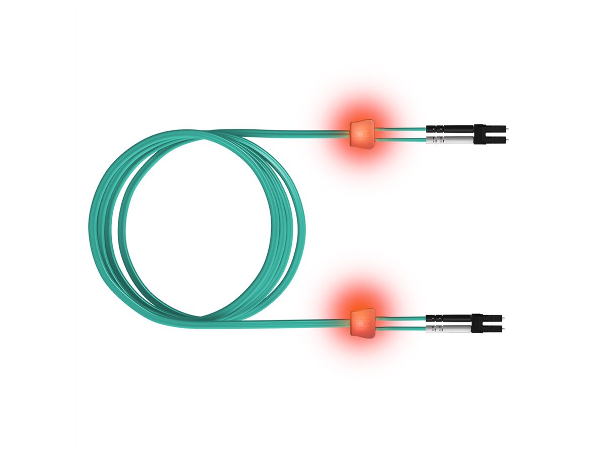 EasyLan LWL-LED-Patchkabel duplex 50/125µm OM3, LC/LC, türkis, 2 m