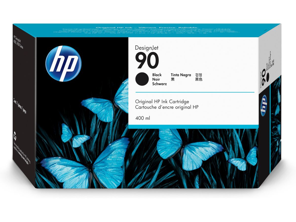 HP 90 Schwarz DesignJet Druckerpatrone, 400 ml
