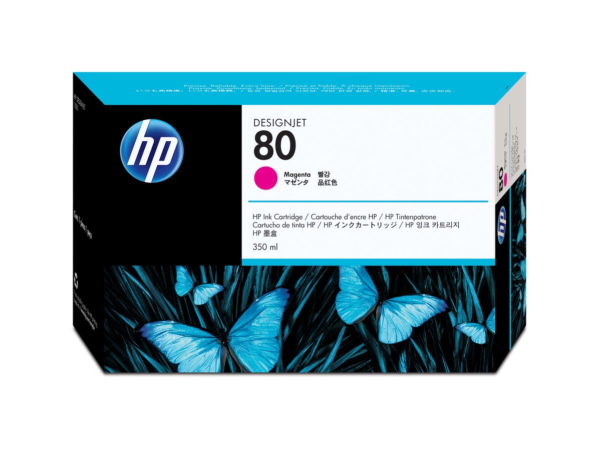 HP 80 Magenta DesignJet Druckerpatrone, 350 ml