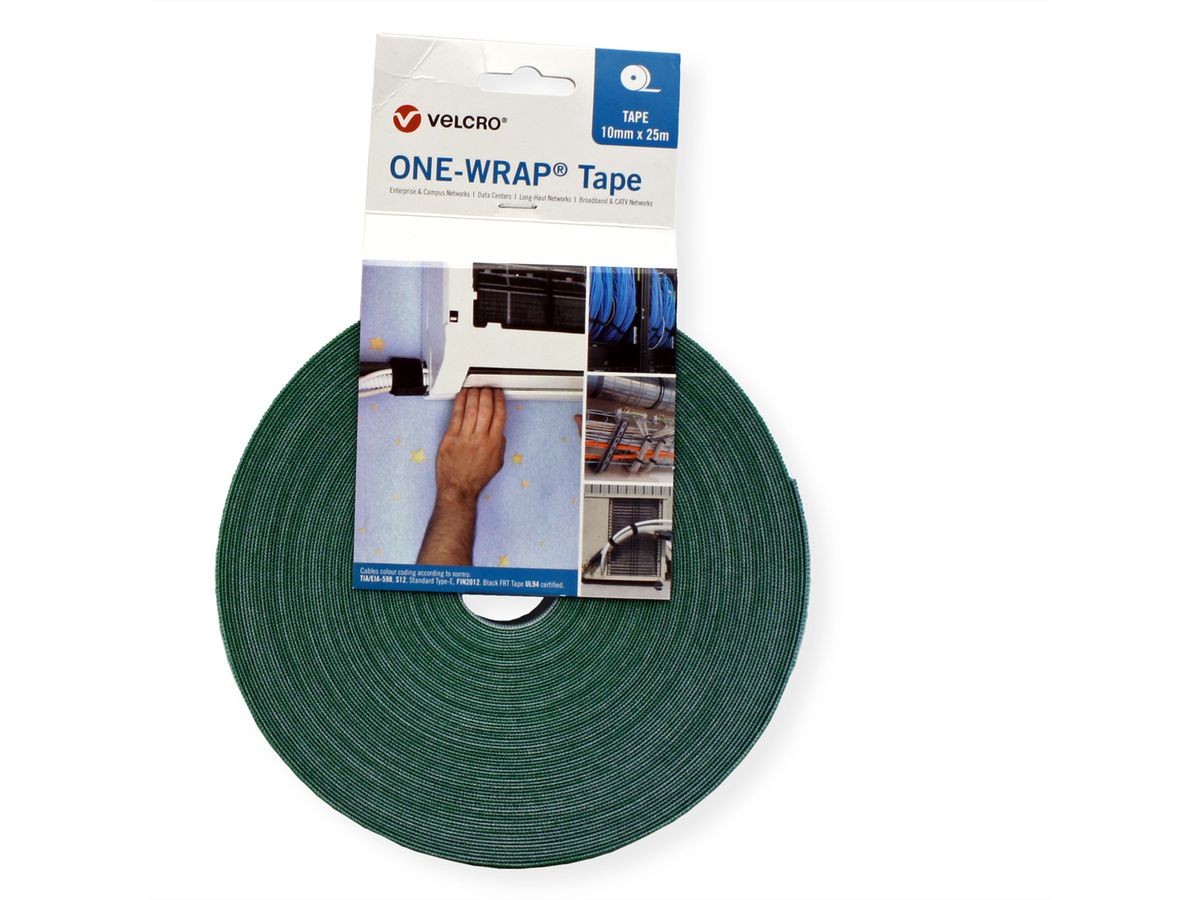 VELCRO® One Wrap® Band 10 mm breit, grün, 25 m