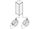 Roulette Eurorack SCHROFF, 240 kg, 110 mm de hauteur