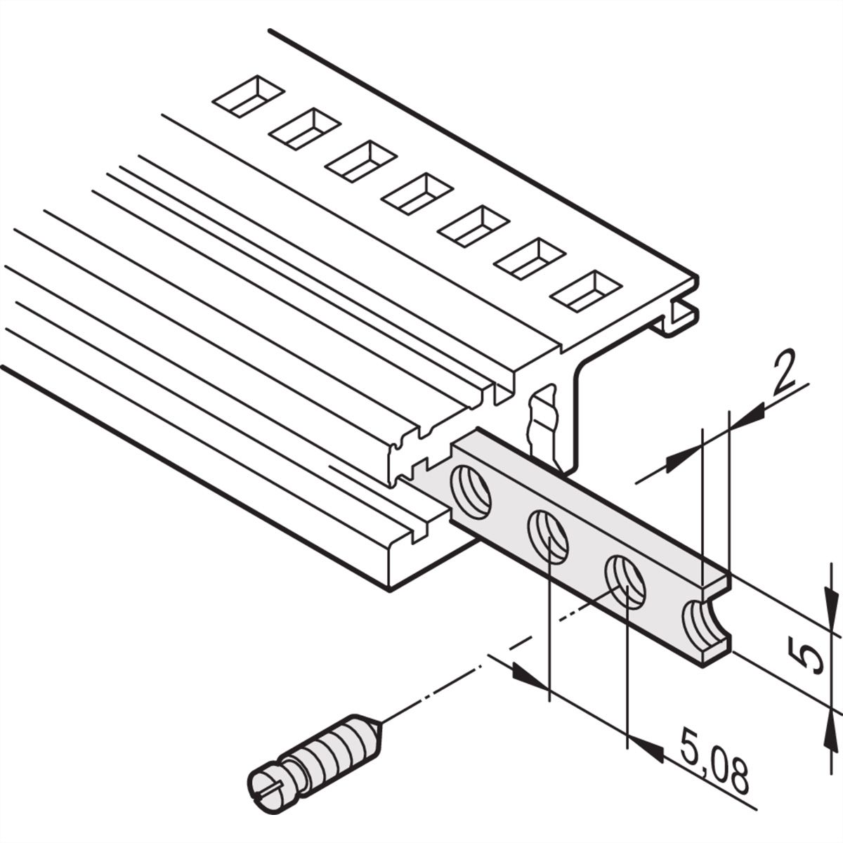 SCHROFF Gewindestreifen - GEWINDESTREIFEN 196TE M2.5
