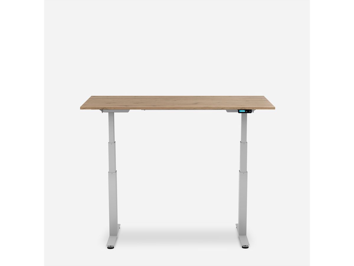 WRK21 Schreibtisch Work 120 x 80 cm, Höhenverstellbar, Kendal Eiche / Grau