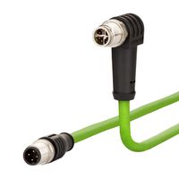 METZ CONNECT Verbindungsleitung M12 ST-M12 ST, 8-pol X-kodiert, gerade-gewinkelt, 1 m