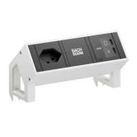 BACHMANN DESK2 1xCH 90° 1xUSB C/C 45W, L=0,2m RAL9010