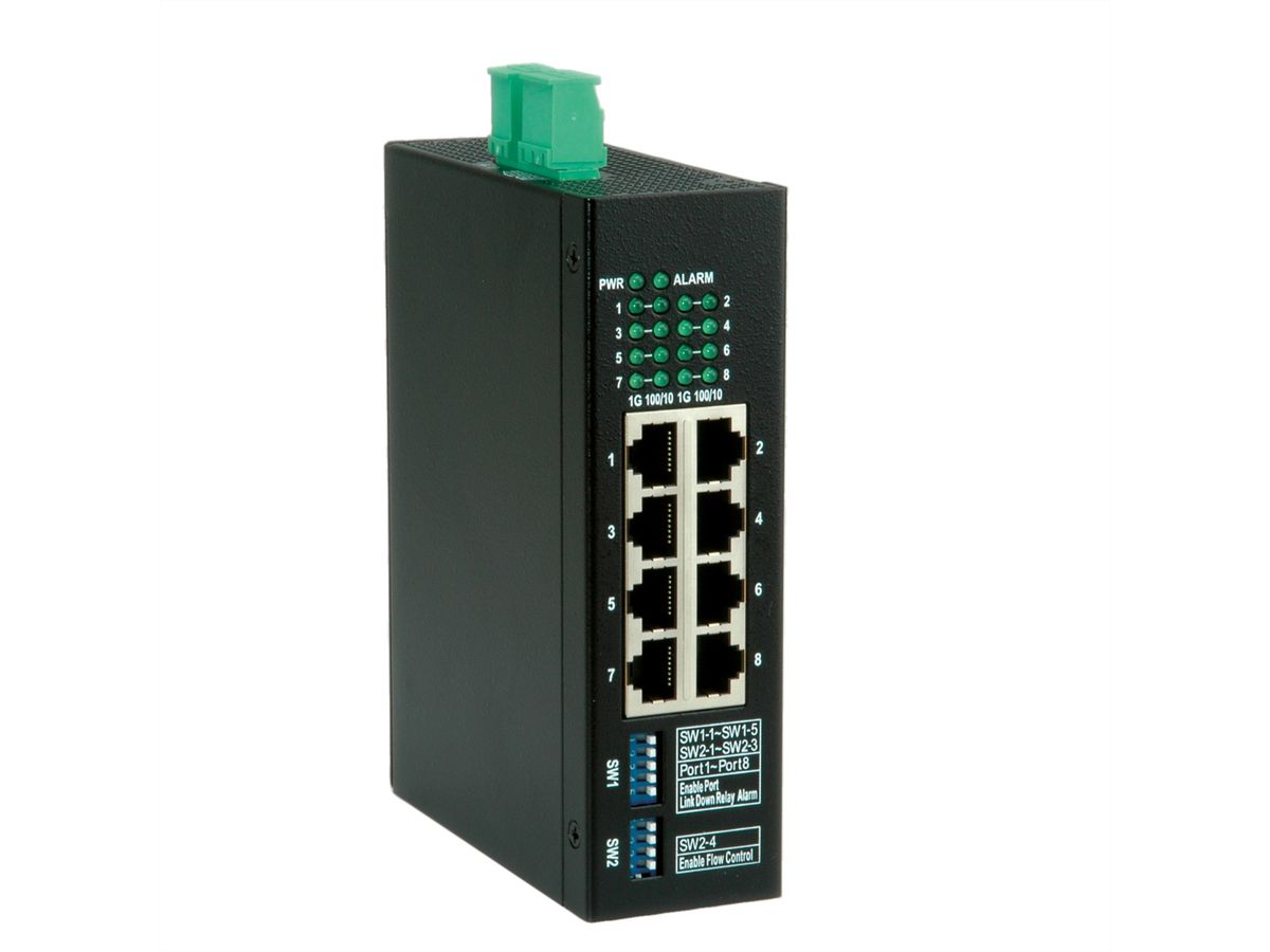 ROLINE Industrie Gigabit Switch, 8x RJ-45