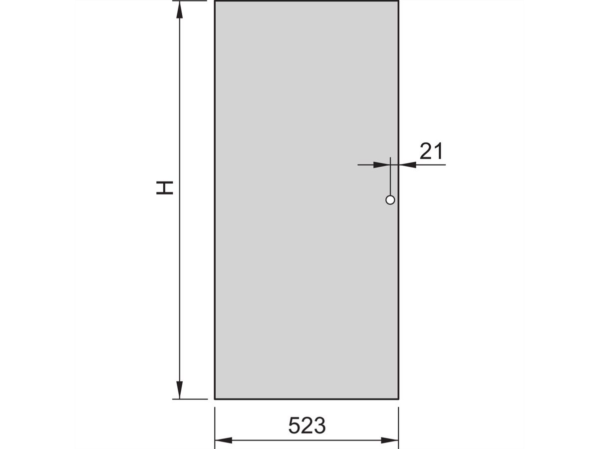 Porte acier Eurorack SCHROFF, Angle d'ouverture 120°, RAL 7035, 29 U 600W