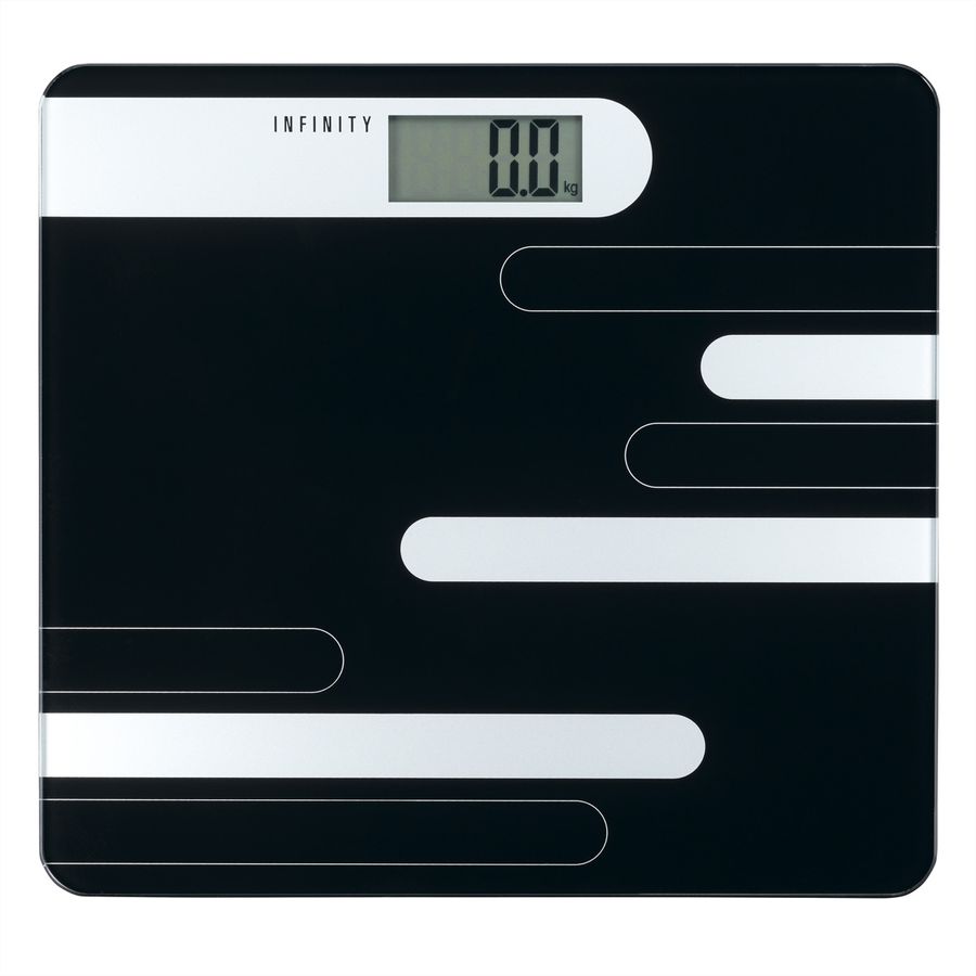 Melissa Personenwaage 16690073, schwarz mit silber, 180 kg