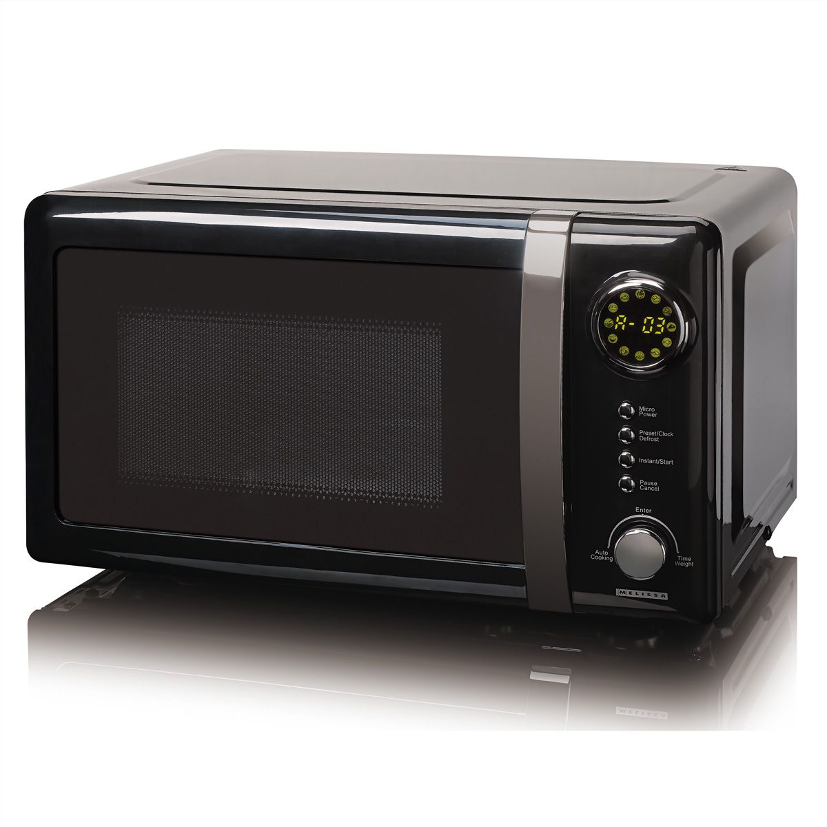 Melissa Mikrowelle 16330132, schwarz, 700W, 20L