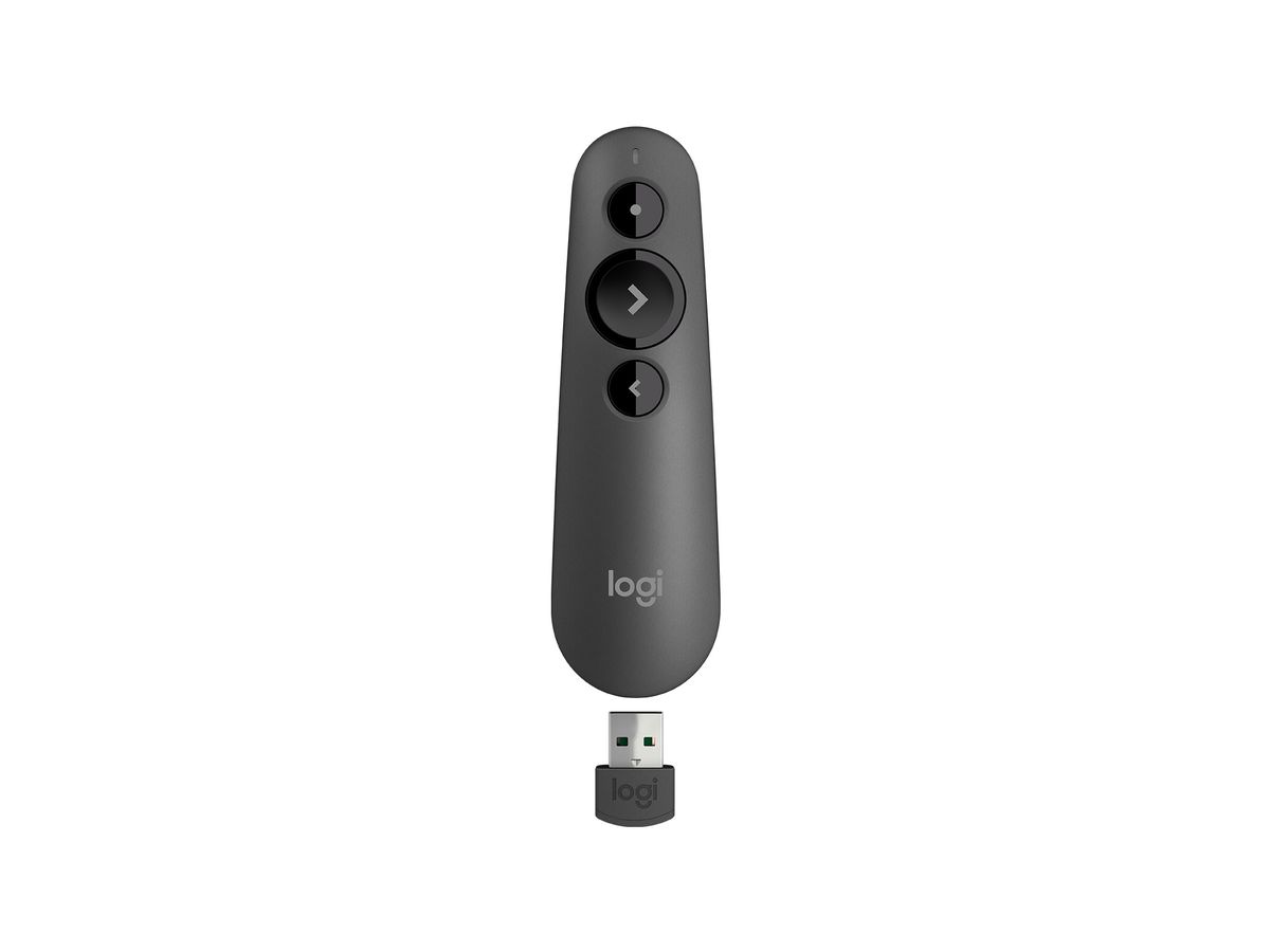 Logitech R500 Laser Presentation Remote Funk-Presenter Bluetooth/RF Graphit