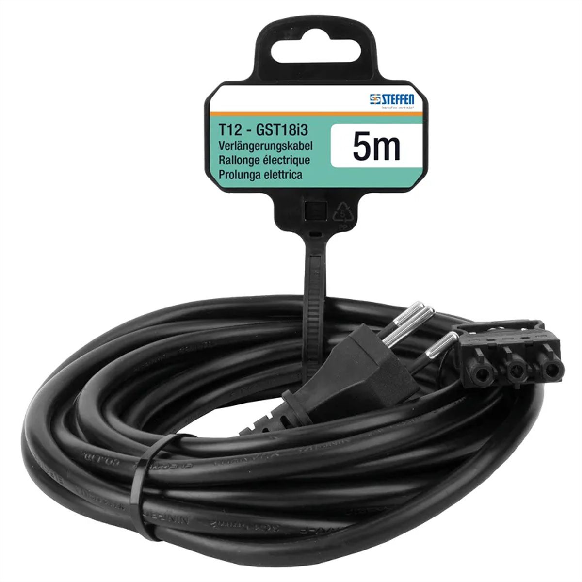 Steffen Verlängerungskabel Td, T12-GST18i3 5m schwarz