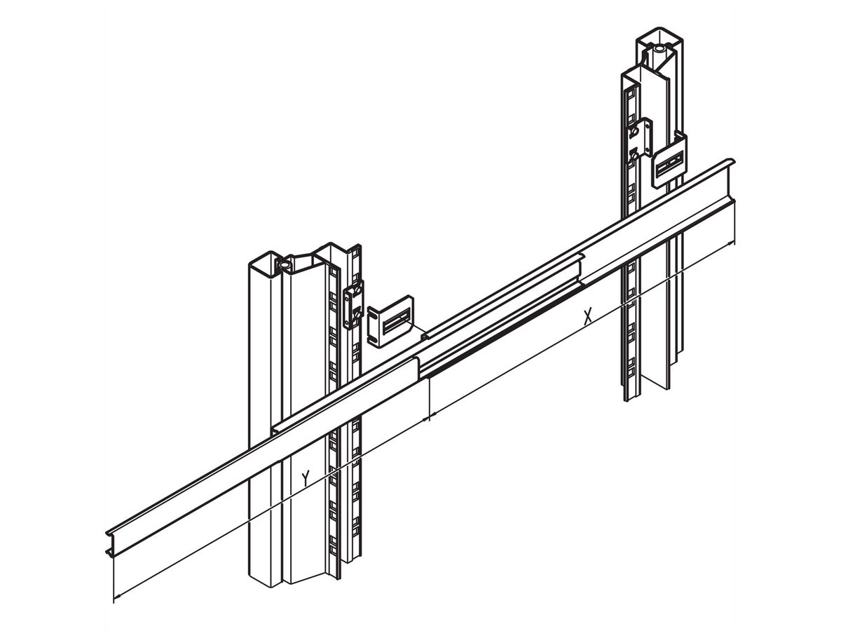 SCHROFF Kit de montage pour glissière télescopique, universel, Varistar