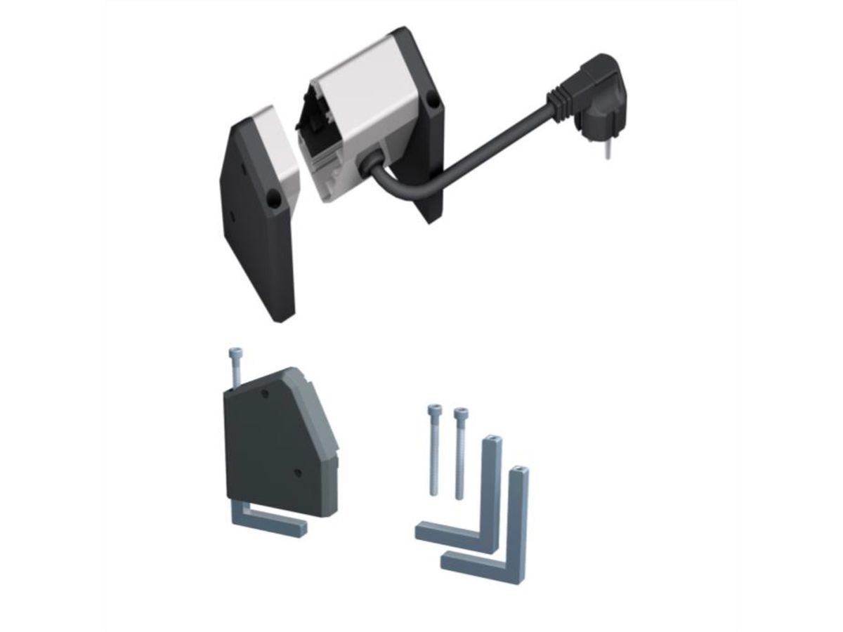 BACHMANN 4x2P+T allemand avec câble fixe 3m, noir, 3 m