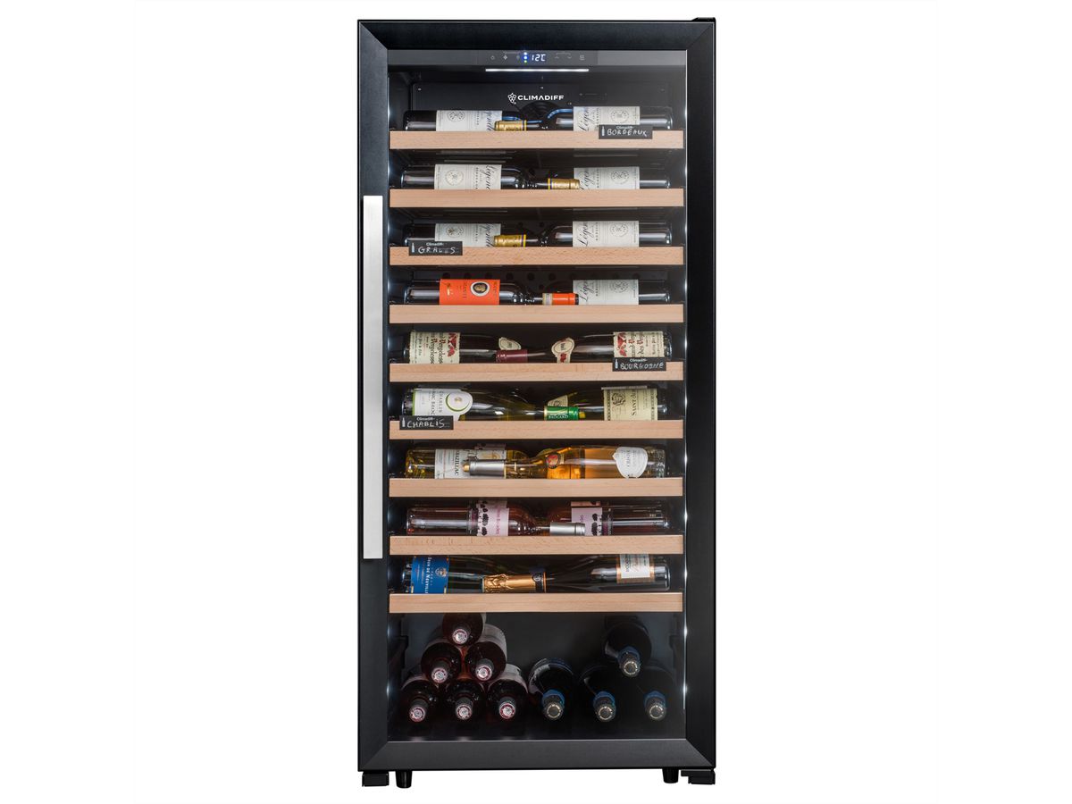 Climadiff Weinkühlschrank CPF100B1, Freistehend, 1 Zone, 98 Flaschen