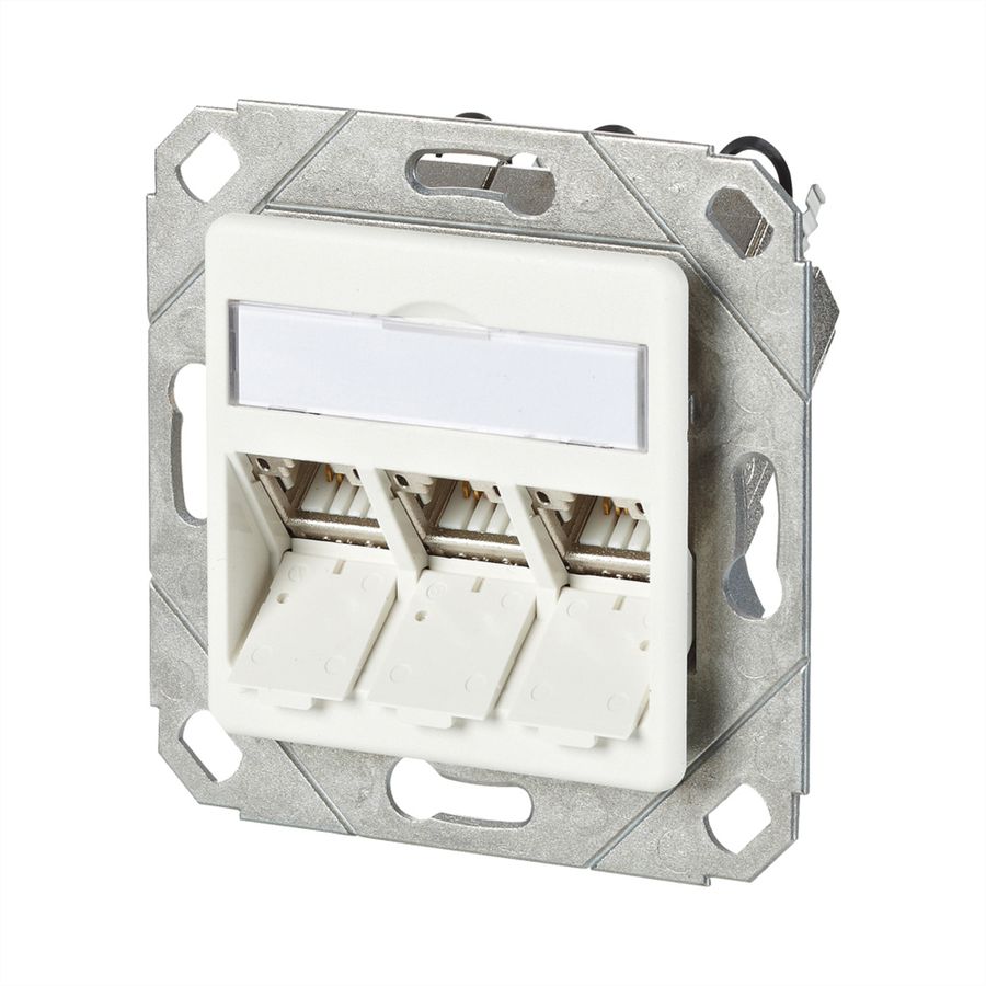 METZ CONNECT C6Amodul 3 Port 180°M UPk-Dose, reinweiß RAL9010