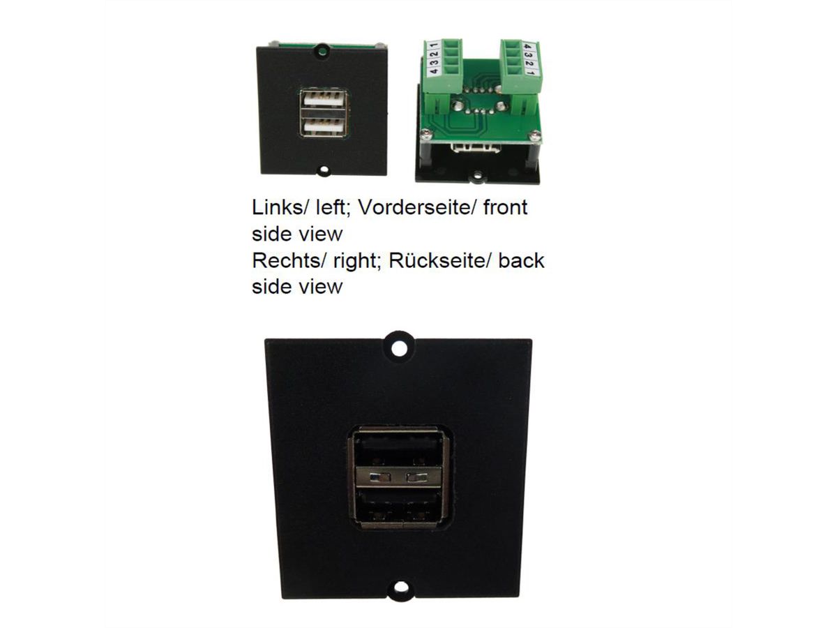 BACHMANN Rahmen 2xUSB A Schraubklemme