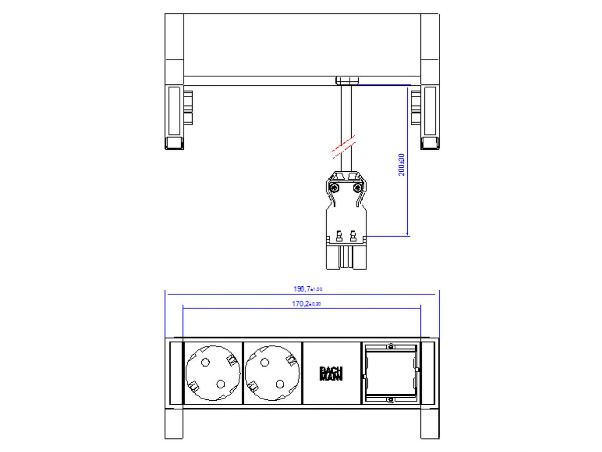 BACHMANN DESK2 2x contact de protection 1x ABD GST18, blanc