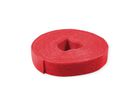 VALUE Bande auto-agrippante sur rouleau, 10mm, rouge, 25 m