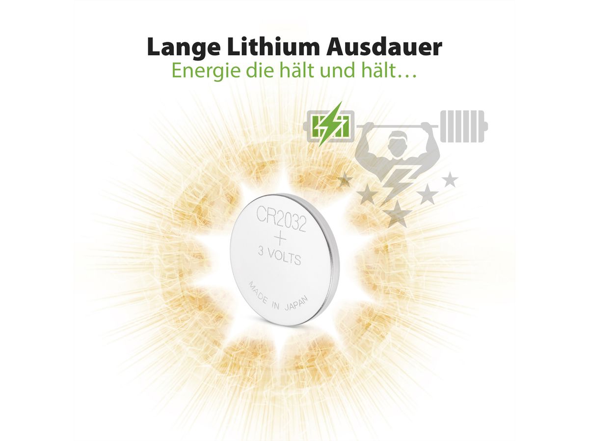 GP Batteries Knopfzelle CR2032, 3V, 2Stk., Lithium