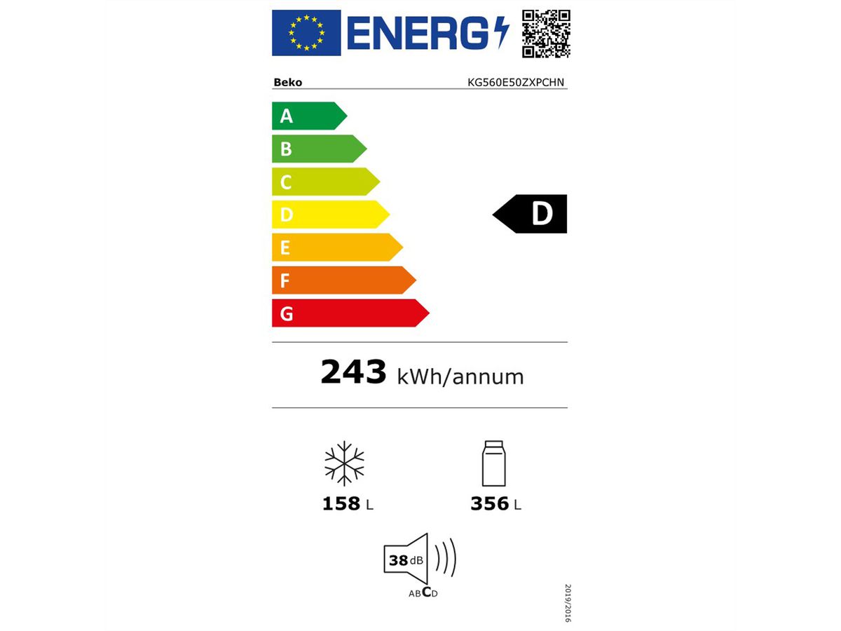 Beko Kühl-Gefrierkombination KG560E50ZXPCHN, NoFrost, 0°C-Zone, Everfresh+, Edelstahl