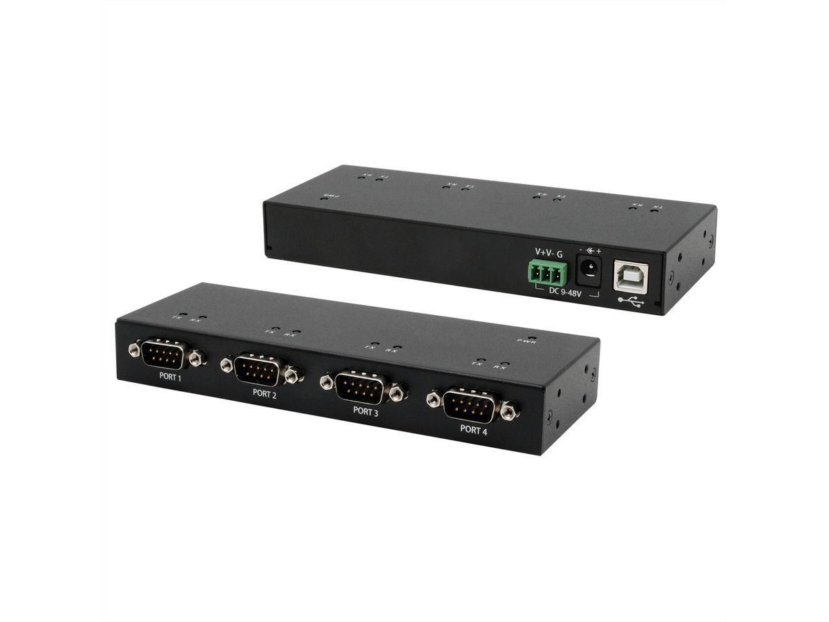 EXSYS EX-13074HM USB 2.0 zu 4 x Seriell RS-232 Ports Metallgehäuse FTDI Chip-Set