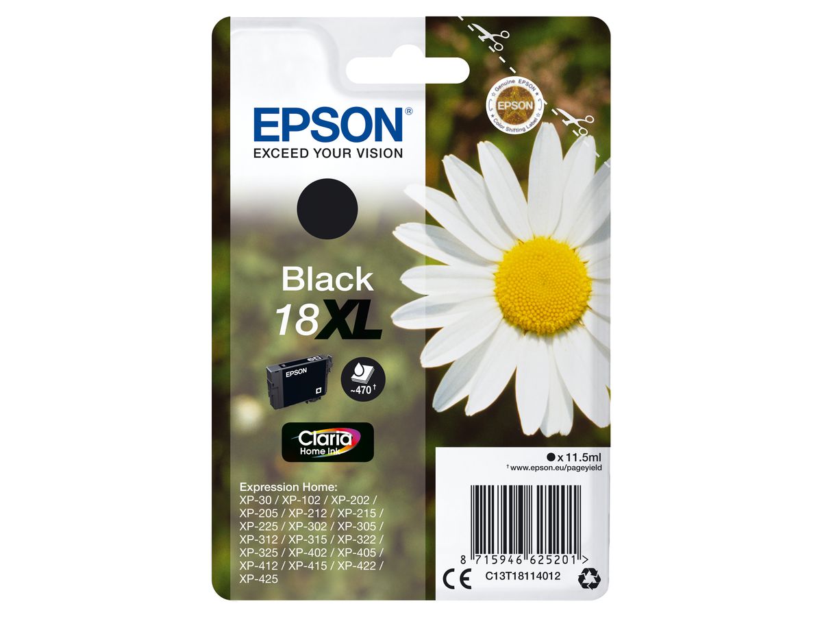 Epson Daisy Singlepack Black 18XL Claria Home Ink