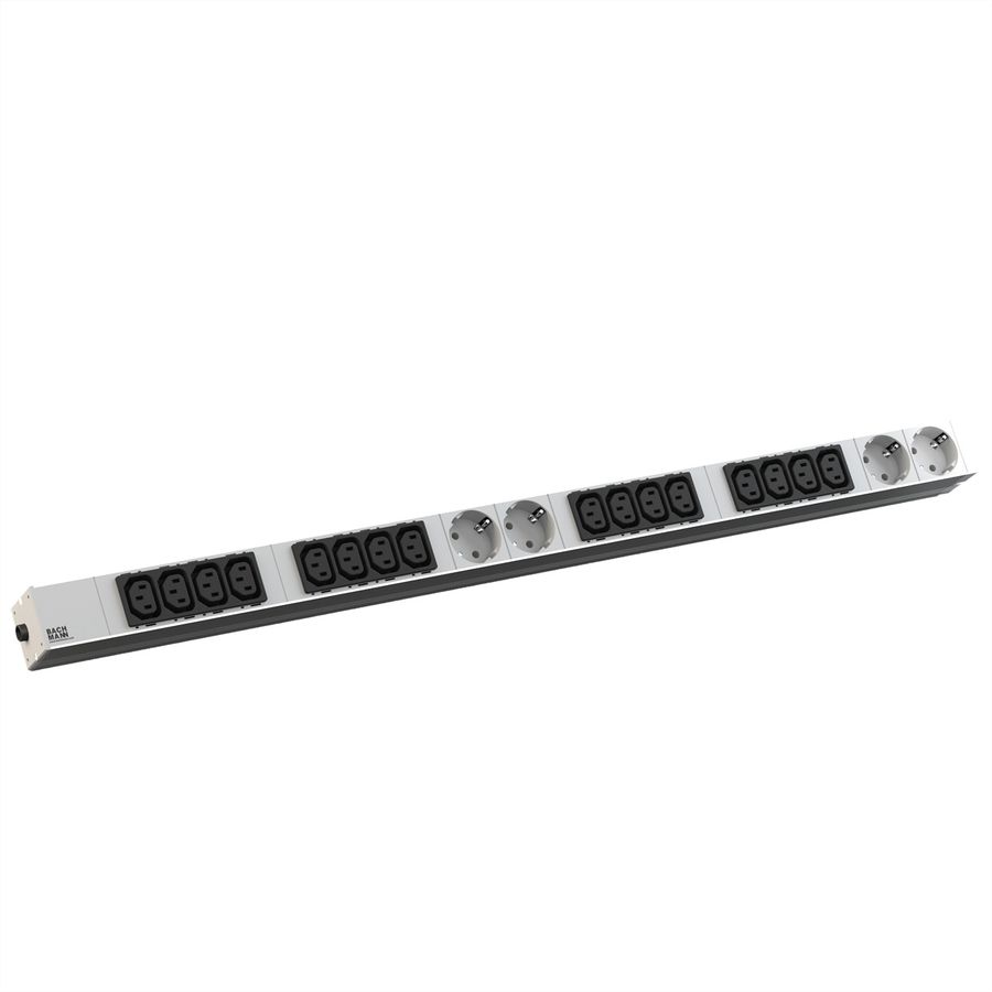BACHMANN IT PDU ALU 1UH 16x C13 4x contact de protection CEE 16A bleu